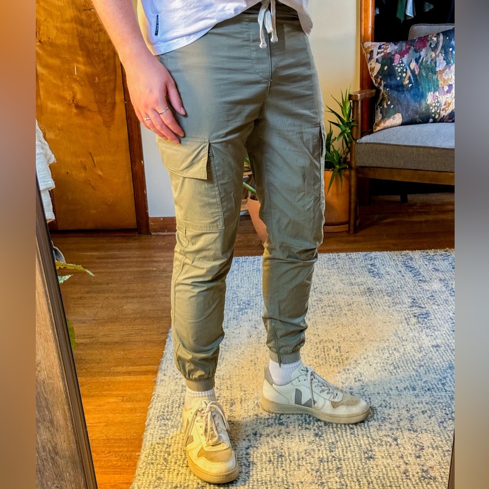 Green Technical Cargo Pants